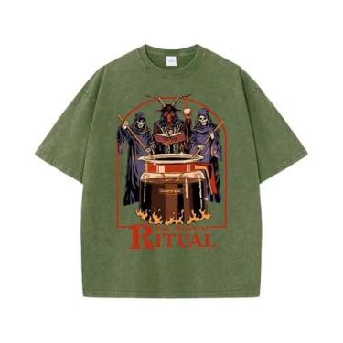 Imagem de Camiseta Masculina De Verão Em Algodão Estilo Hip Hop, Respirável, Cor