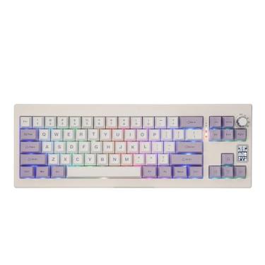 Imagem de Teclado Gamer Mecânico Epomake Shadow-X, Tela LCD, Switch Gateron Yellow PRO, RGB, Bluetooth 5.1/2.4Ghz/USB