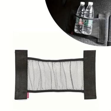 Imagem de Organizador de porta-malas de 35 cm x 20 cm com adesivo mágico, rede de carga de malha de carro, bolsa de malha elástica automática para armazenamento traseiro e organizador de rede de parede para
