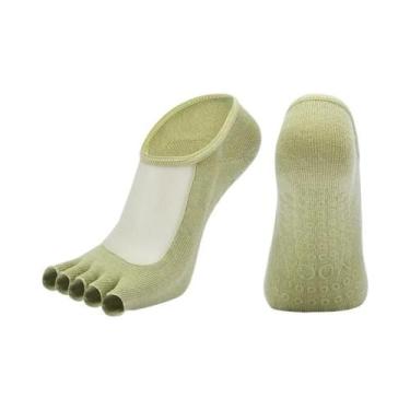 Imagem de Meias De Yoga E Pilates Femininas Antiderrapantes Com Dedos Abertos Em