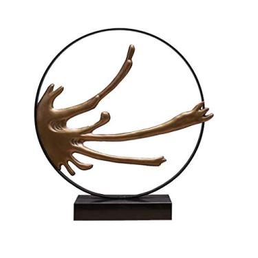 Imagem de Moderno chinês criativo alumínio artesanato metal decoração modelo quarto hotel villa sala de estar entrada decoração suave