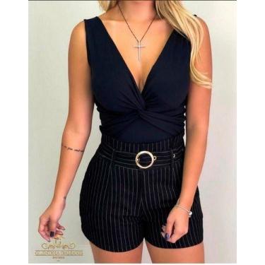 Imagem de Body Blusa Feminina Social Decote Nó Trançado Regata Decote - SWISS BO