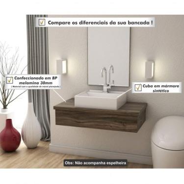 Imagem de Bancada Para Banheiro 80cm Com Cuba Q39 800w Metrópole Compace