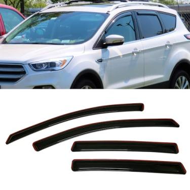 Imagem de Viseiras de chuva estilo fumê janela de fumaça proteção de ventilação compatível com Ford Escape 2013-2019