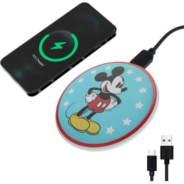 Imagem de Disney Base de carregamento sem fio Mickey Mouse – estação de carregamento sem fio universalmente compatível com todos os dispositivos habilitados para Qi – presentes do Mickey Mouse para adultos e fãs de todas as idades..
