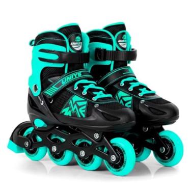 Imagem de Patins Inline Ajustável, Azul e Preto, Rodas 62mm com LED, Freio e Velcro, Suporta até 60kg, Sistema de 3 Etapas de Ajuste (Tiffany 38-41)