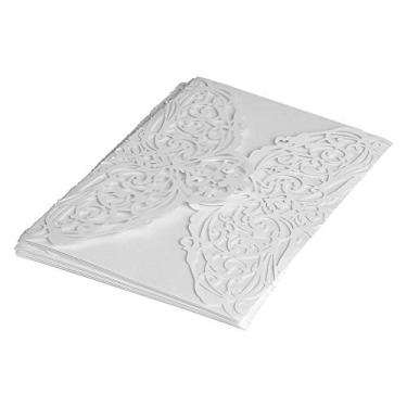 Imagem de Aqur2020 Cartões de Convite de Casamento Elegantes Com 10 Unidades, Cartões de Luxuosos Em Relevo Com Motivos Florais Românticos, Papelaria Premium para Eventos de (004)