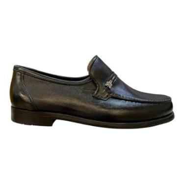 Imagem de Sapato Mocassim Masculino Jacometti Casual Social Couro Legítimo Conforto 001 Preto-Masculino