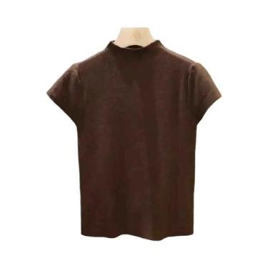 Imagem de Camiseta Feminina Slim Fit De Manga Curta Com Decote Redondo Estilo Y2