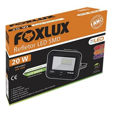 Imagem de Refletor Led 20W Bivolt Luz Verde Foxlux