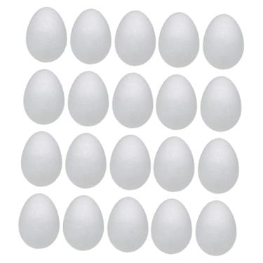 Imagem de Fenteer 20 Ovos de Páscoa de Espuma Artesanal Lisa para Decoração DIY E Enchimento de Cestas