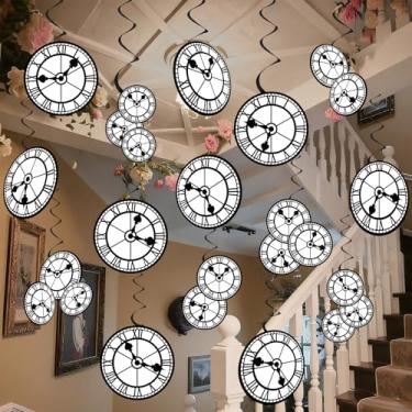 Imagem de 60 peças Relógio do País das Maravilhas Pendurado Redemoinhos Chá das Maravilhas Decorações de Festa de Aniversário Relógio Curioso Flâmulas de Teto Decorações de Suspensão Tema de Conto de Fadas para