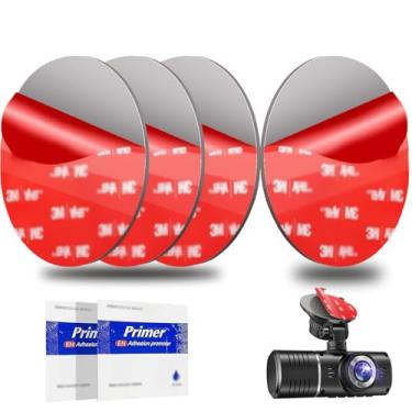 Imagem de SQRUIHAO 4 peças adesivas adesivas para câmera de painel, 5,6 cm 3M VHB fita adesiva de montagem dupla face resistente ao calor para suporte de câmera de para-brisa de painel, 4 promotores de adesão