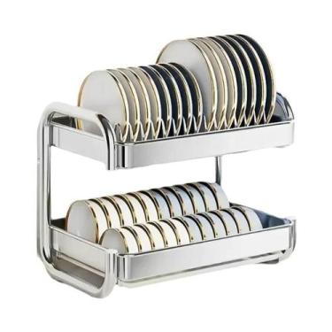 Imagem de Escorredor De Louça De Aço Inoxidável De Grande Capacidade, Suporte Mu