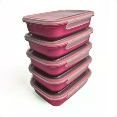 Imagem de Kits Pote Marmita Hermético Plástica 500ml Para Frutas e Refeições 20 