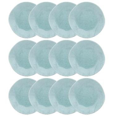 Imagem de Jogo Conjunto 12 Pratos Rasos Oxford Porcelana Ryo Blue Bay 27,5 cm
