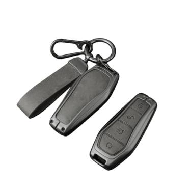Imagem de Capa de proteção para chave de carro em liga metálica compatível com BYD Atto 3 Song Plus Seal U Dm I Han EV Tang DM Qin Pro Dolphin Acessórios para automóveis(Grey chain)