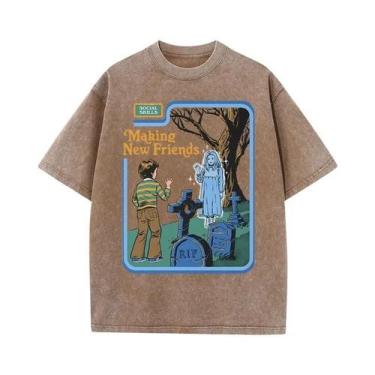 Imagem de Camiseta Unissex Oversized De Algodão Estilo Hip Hop Respirável Casual