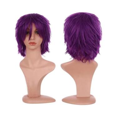 Imagem de Peruca Sintética Colorida BENIHAIR Curta Em Camadas Para Cosplay Mascu