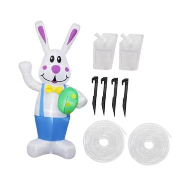 Imagem de IEUDNS Decoração inflável de Páscoa para exteriores, inflável com luzes LED para decoração de festas e jardins, 94 X 60 X 198 Cm