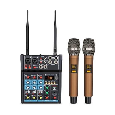 Imagem de VEDO G4-M2 Mixer compacto tudo-em-um com amplificador integrado, microfone, Bluetooth, reverb e equalizador para palco, karaokê, uso doméstico e salas de conferência