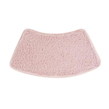 Imagem de 1 tapete antiderrapante em forma de ventilador macio e absorvente de fibra ultrafina de cor sólida para quarto e chuveiro curvo (rosa)