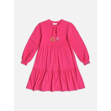Imagem de Vestido Infantil Inverno Moletom Magenta Letras Momi-Feminino