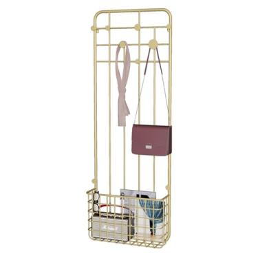 Imagem de KHUTRW3D Ganchos de parede, cabideiro, suporte de parede com prateleira de armazenamento inferior, suporte de parede para roupas, barra de ferro resistente, gancho de barra para pendurar na parede