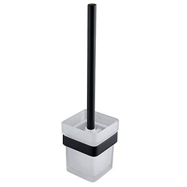 Imagem de NevStp Conjunto de acessórios de banheiro preto fosco 304 suporte de papel de aço inoxidável suporte de escova de dentes barra de toalha prateleiras de banho, escova de vaso sanitário