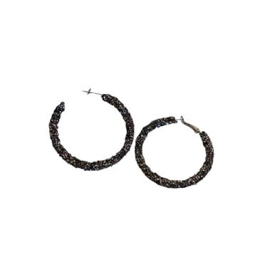 Imagem de Brincos de argola femininos banhados a ouro 14 quilates, argolas ovais de strass, argolas grandes, leves, delicadas, joias modernas, Medium, Metal, Zircônia