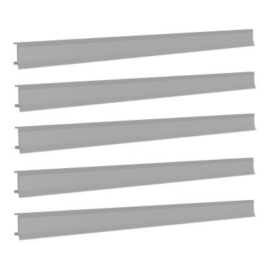 Imagem de Porta Etiqueta Bandeja Gondola Fit 90 Cm Cinza Kit Com 25