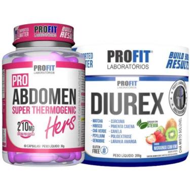 Imagem de Termogênico Feminino Pro Abdomen Hers 60 Cápsulas + Diurex 200g - Prof