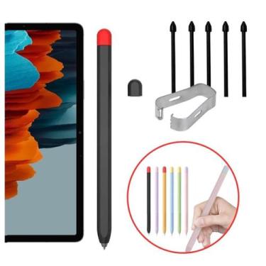 Imagem de Capa Silicone + Kit 5X Pontas Extras Para S-Pen Galaxy S7 - Tech King