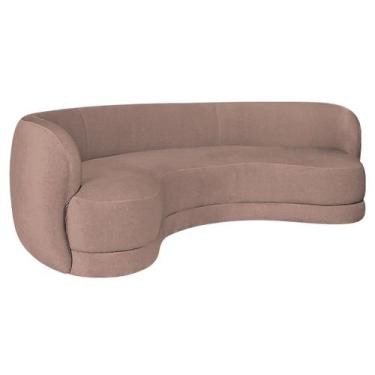 Imagem de Sofá Curvo 2 Lugares Sala De Estar Recepção Noruega 150cm Linho - Amar