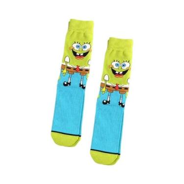 Imagem de 1/4 pares de meias altas de malha fofas de desenho animado unissex - P