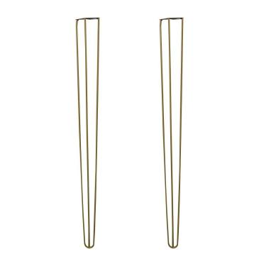 Imagem de Kit 2 Pés de Metal 90 CM Hairpin Legs Aparador e Mesa de Canto Dourado G41