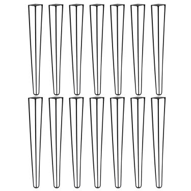 Imagem de Kit 14 Pés de Metal 60 CM Hairpin Legs Mesa de Canto Aparador Preto G41