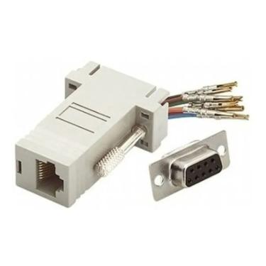 Imagem de Adaptador Rj45 Fêmea X Serial Rs232 Db9 Fêmea