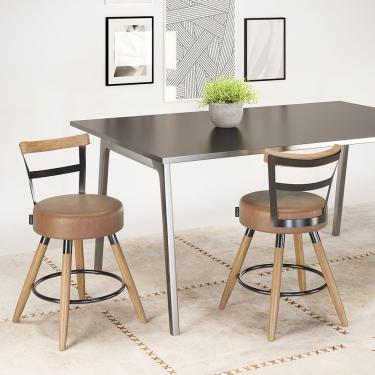 Imagem de Kit 02 Cadeiras Moscou Pés De Madeira - Salaone Cor Courissimo Amarula