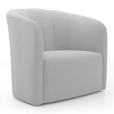 Imagem de Poltrona Decorativa Living Abby Veludo Cinza Claro - Desk Design