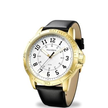 Imagem de Relógio Mondaine Masculino Analógico Casual Preto Dourado Branco Quartz Brilha no Escuro Prova D'água 50 Metros