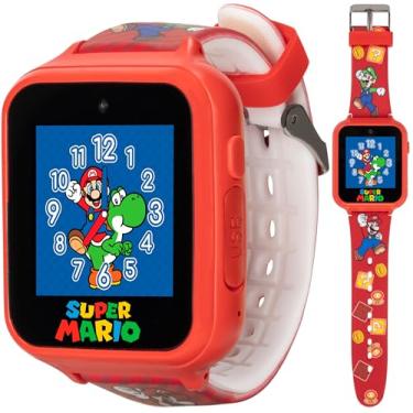 Imagem de Relógio inteligente interativo infantil Super Mario com câmera, jogos e lanterna, mostradores de relógio personalizados – serve em pulsos de 14 a 20 cm