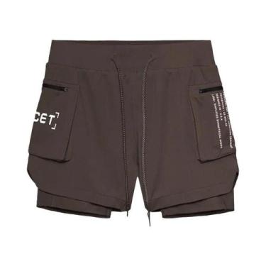 Imagem de Shorts Esportivos Masculinos 2 Em 1 Para Verão, Corrida, Praia, Academ