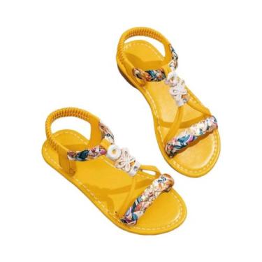 Imagem de Sandália Retro Infantil Com Diamantes Brilhantes, Confortável E Resist