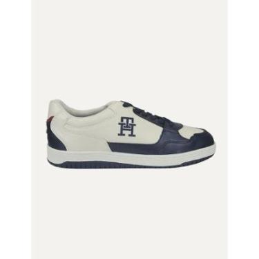 Imagem de Tênis Tommy Hilfiger Masculino Couro Basket 2C Mix Suede Azul Marinho-Masculino