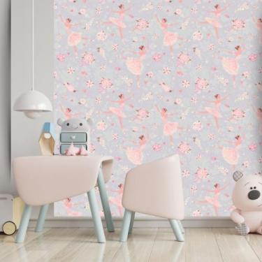 Imagem de Papel de Parede Adesivo Autocolante Decorativo Bailarina Lilás 10 METR