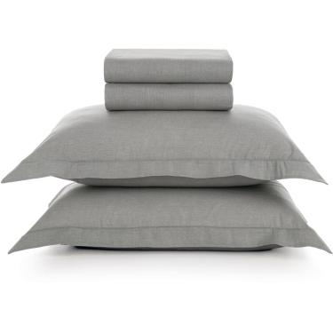 Imagem de Jogo de Cama Karsten Tesso Confection 4 Peças Queen Cinza