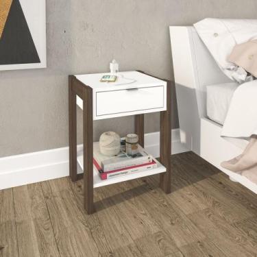 Imagem de Mesa de Cabeceira 41cm com tomada para celular AZ1016 Tecnomóbili, Nog