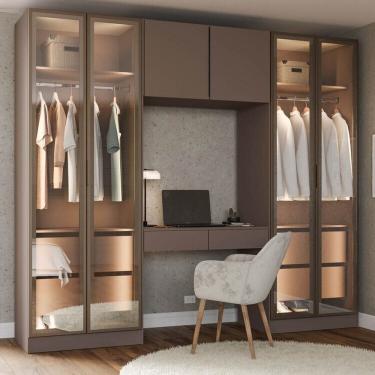 Imagem de Guarda-roupa Modulado 4 Peças com 6 Portas Orion Cabecasa Madeiraoriginals Mocha/Reflecta