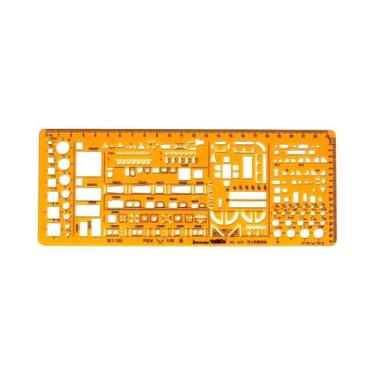 Imagem de Régua Circular Oval De Resina K Durável Para Desenho, Medição E Gabari